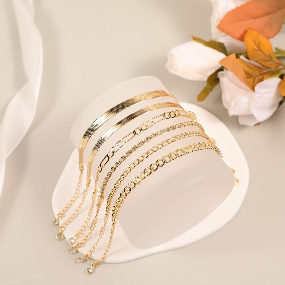 ❤️Women Gold Bracelets  Cross Box Chain Bracelets Gold Chain Trendy Jewelry Gift - Picture 4 of 7